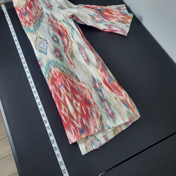 Chicos Womens 100% Linen Soutache Topper Jacket Size 4/6 Ikat Artsy Colorful NWT - Picture 8 of 8
